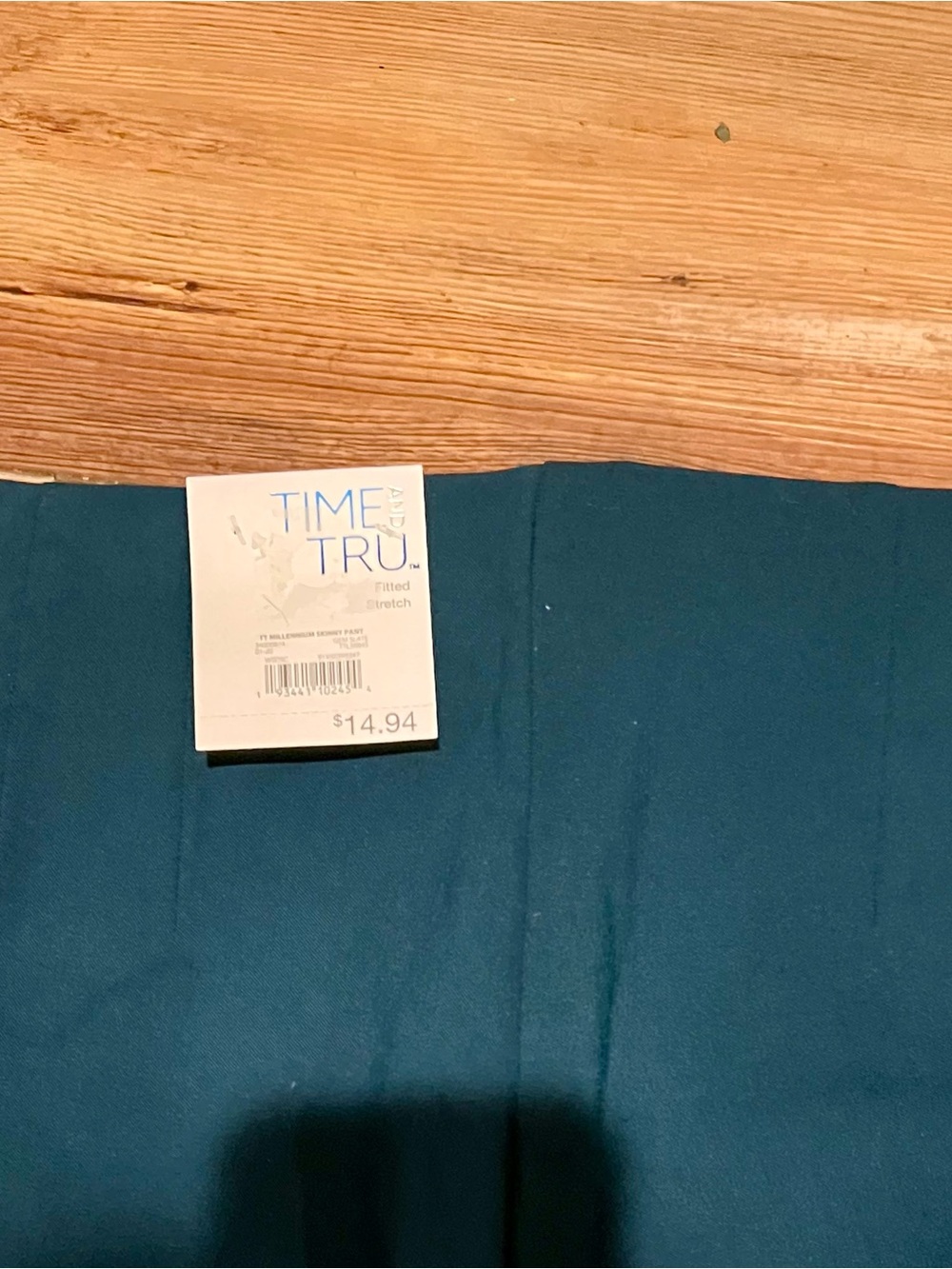 Time and Tru Teal ponte Pant. Sz14 petite. Waist 13.5, inseam 25.5. Side zip. - Picture 4 of 4